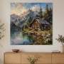 Almhütte am Bergsee als Leinwandbild oder Kunstdruck