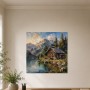 Almhütte am Bergsee als Leinwandbild oder Kunstdruck