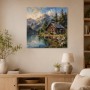 Almhütte am Bergsee als Leinwandbild oder Kunstdruck