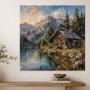 Almhütte am Bergsee als Leinwandbild oder Kunstdruck