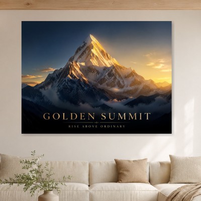 Golden Summit: Wandbild oder Fine Art Print mit alpiner Lichtstimmung