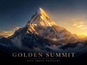 Golden Summit: Wandbild oder Fine Art Print mit alpiner Lichtstimmung