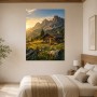 Alpine Hütte im Abendlicht als Leinwand oder Poster