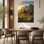 Alpine Hütte im Abendlicht als Leinwand oder Poster