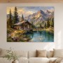 Almhütte am Bergsee, Kunstdruck oder Leinwandbild