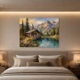 Almhütte am Bergsee, Kunstdruck oder Leinwandbild