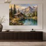 Almhütte am Bergsee, Kunstdruck oder Leinwandbild