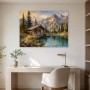 Almhütte am Bergsee, Kunstdruck oder Leinwandbild