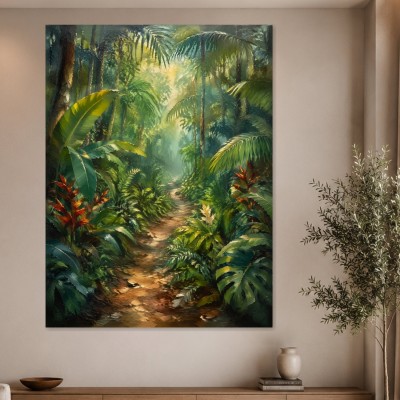 Tropischer Dschungelpfad als Leinwand oder Acrylbild