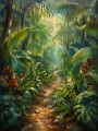 Tropischer Dschungelpfad als Leinwand oder Acrylbild