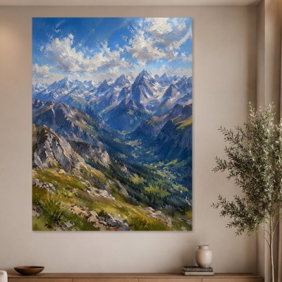 Alpine Gipfel und Tal in Wandbild oder Kunstdruck