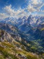 Alpine Gipfel und Tal in Wandbild oder Kunstdruck