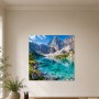 Alpensee mit Felsgipfeln, Wandbild oder Kunstdruck