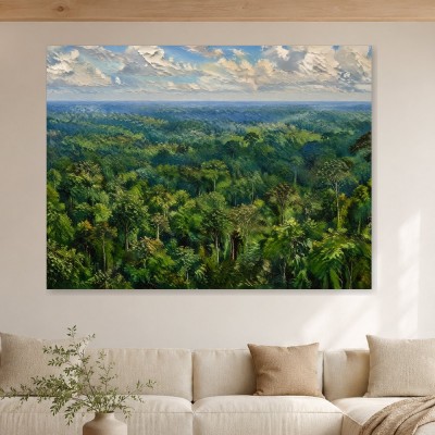 Tropische Waldlandschaft als Leinwand oder Poster mit weiter Tiefenwirkung