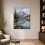 Alpensee mit Gipfeln als Leinwand oder Fine Art Print
