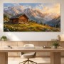 Alpine Hütte im Sonnenlicht, Wandbild oder Kunstdruck
