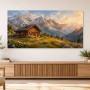 Alpine Hütte im Sonnenlicht, Wandbild oder Kunstdruck