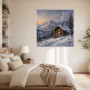 Winterhütte im Gebirge als Wandbild oder Fine Art Print