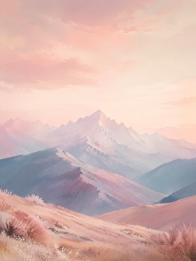 Pastellfarbene Berglandschaft als Wandbild oder Fine Art Print Pastellfarbene Berglandschaft als Wandbild oder Fine Art Print