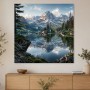 Bergsee mit Spiegelung als Wandbild oder Leinwand