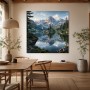 Bergsee mit Spiegelung als Wandbild oder Leinwand