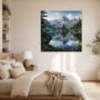 Bergsee mit Spiegelung als Wandbild oder Leinwand