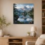 Bergsee mit Spiegelung als Wandbild oder Leinwand