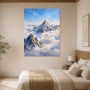 Verschneite Gipfel als Leinwand oder Poster in klarer Berglandschaft