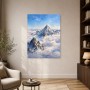Verschneite Gipfel als Leinwand oder Poster in klarer Berglandschaft