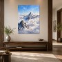 Verschneite Gipfel als Leinwand oder Poster in klarer Berglandschaft