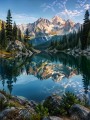 Bergsee mit Spiegelung, Leinwand oder Poster in alpiner Ruhe