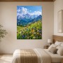 Alpine Bergwiese zwischen Himmel und Gipfeln, Leinwand oder Poster
