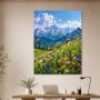 Alpine Bergwiese zwischen Himmel und Gipfeln, Leinwand oder Poster