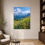 Alpine Bergwiese zwischen Himmel und Gipfeln, Leinwand oder Poster
