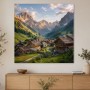 Alpendorf im Morgenlicht, Wandbild oder Leinwand für alpine Wohnräume