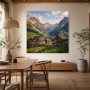 Alpendorf im Morgenlicht, Wandbild oder Leinwand für alpine Wohnräume