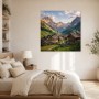 Alpendorf im Morgenlicht, Wandbild oder Leinwand für alpine Wohnräume
