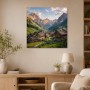 Alpendorf im Morgenlicht, Wandbild oder Leinwand für alpine Wohnräume