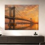 Brooklyn Bridge bei Sonnenuntergang, Wandbild oder Kunstdruck