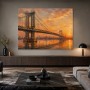 Brooklyn Bridge bei Sonnenuntergang, Wandbild oder Kunstdruck