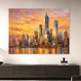 New York Skyline als Leinwand oder Acrylbild im goldenen Sonnenuntergang