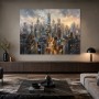 Leuchtende Skyline als Wandbild oder Acrylbild