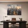 Leuchtende Skyline als Wandbild oder Acrylbild