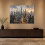Leuchtende Skyline als Wandbild oder Acrylbild