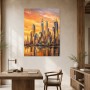 Goldene Skyline am Abend, Cityscape als Wandbild oder Acrylbild