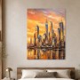 Goldene Skyline am Abend, Cityscape als Wandbild oder Acrylbild