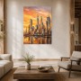 Goldene Skyline am Abend, Cityscape als Wandbild oder Acrylbild