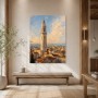 Sanfte Altstadt mit Turm als Leinwandbild oder Poster