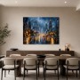 Nachtstadt im Regen als Modernes Wandbild oder Acrylbild