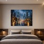 Nachtstadt im Regen als Modernes Wandbild oder Acrylbild